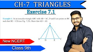 Class9 Example 6 of Chapter 7 triangles || Class 9th || NEW NCERT || By Rajeev Sir || Net Worth