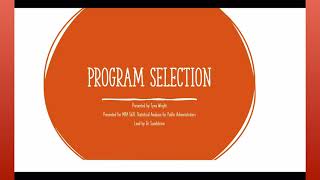 Week 1 MPA 560 Program Selection