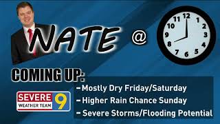 Nate at 8 Mostly Dry Friday before Rain Chances Pick Up