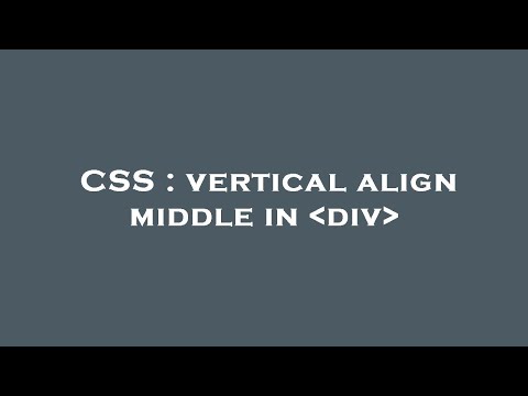 CSS : vertical