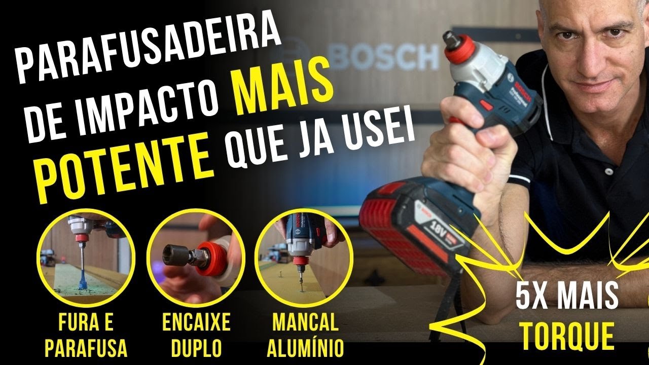 A Parafusadeira de Impacto MAIS POTENTE que já usei! Encaixe Duplo e 5x ...