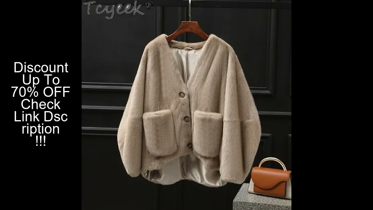 Tcyeek Natural Mink Fur Coat Women 2024 Winter Women's Fur Jackets V-neck Short Style Real Fur Coats