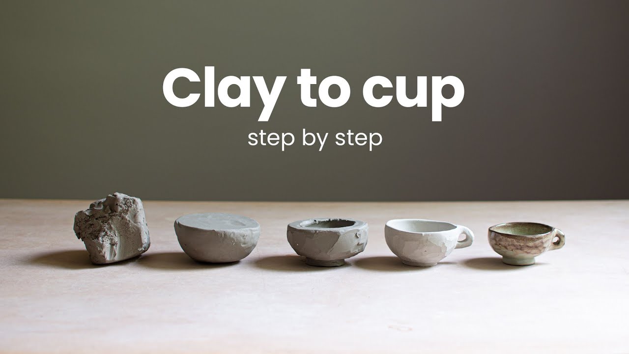 How to make a ceramic cup from a lump of clay | pottery tutorial