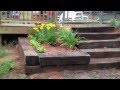 How to build steps out of railroad tie completed How to build steps out of railroad tie completed