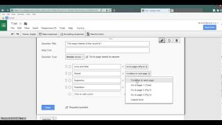 Page Breaks and Google Forms create race and advance options based  on  answers