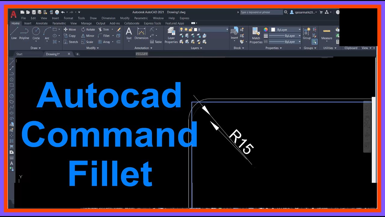 Autocad Command Fillet. - YouTube