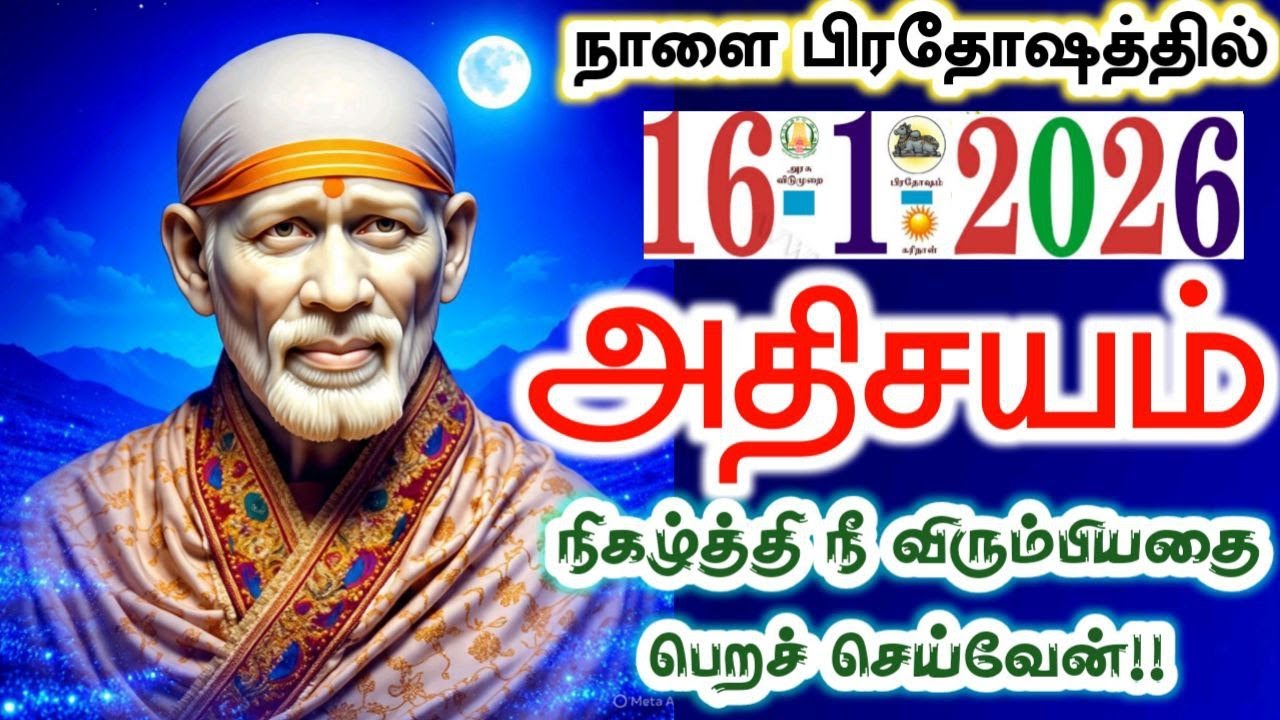 16-1-26/நாளை பிரதோஷம் அதிசயம்🙏🌸shirdi sai baba  Tamil/sai motivationalspeech