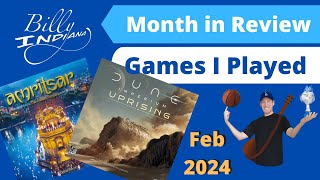 Board Games I Played in February 2024 (with a brief review of each game)