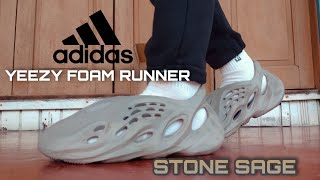 Cycling Helmet on feet ? Adidas Yeezy Foam Runner Stone Sage Unboxing and on feet Review