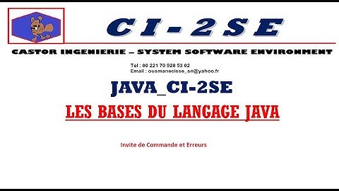 CI2SE Bases Java 003 Invite de Commande et Erreurs