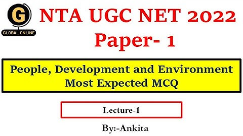 NTA UGC  NET Paper 1 | Most Expected MCQ |People, Development and Environment | Lecture-1| Exam 2022