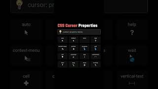 Cursor Properties.#css#coding #programming #tutorial #trending #shortvideo #shorts #best #new #code