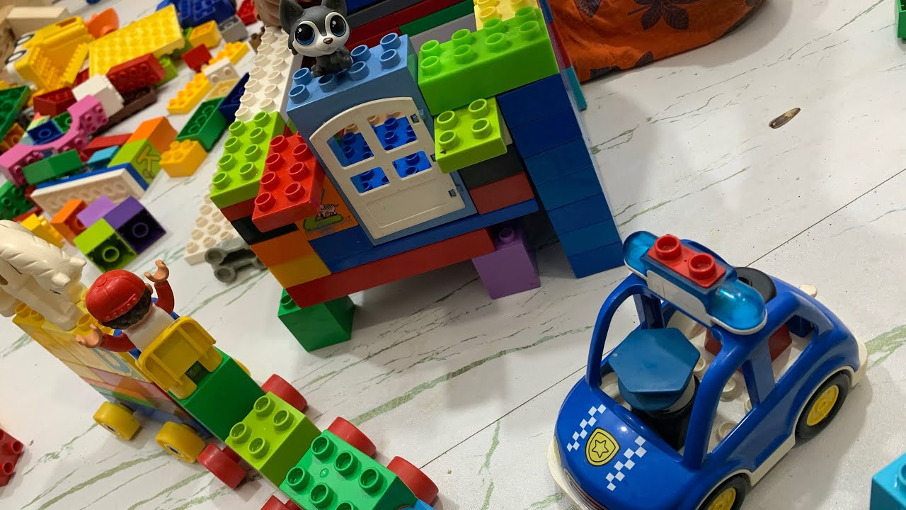 Satisfying to build lego building blocks dog top house 