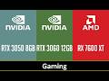 RTX 3050 8GB vs RTX 3060 12GB vs RX 7600 XT