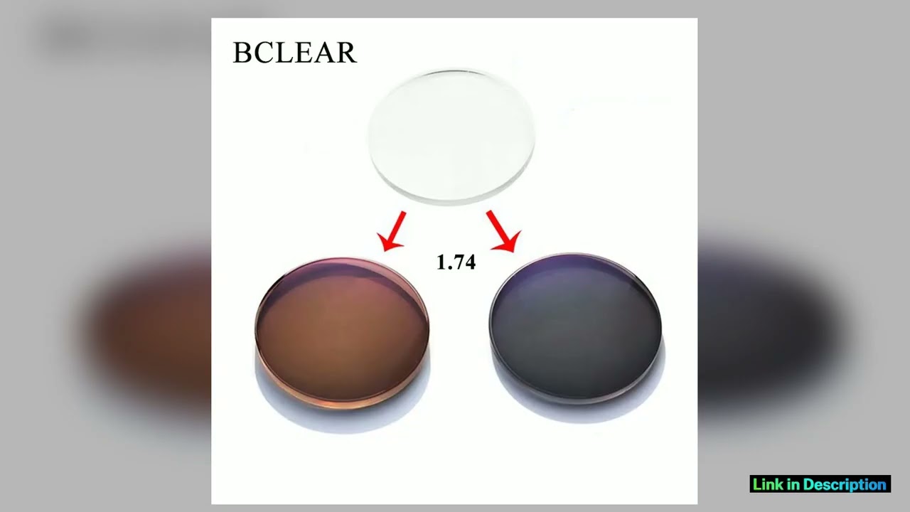 174 High Index Thin Aspheric Photochromic Sun Lenses Photo Gray Brown Myopia Prescription Sunglass