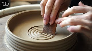 나무 도구로 만드는 도자기 바구니 : Making a ceramic basket [ONDO STUDIO]