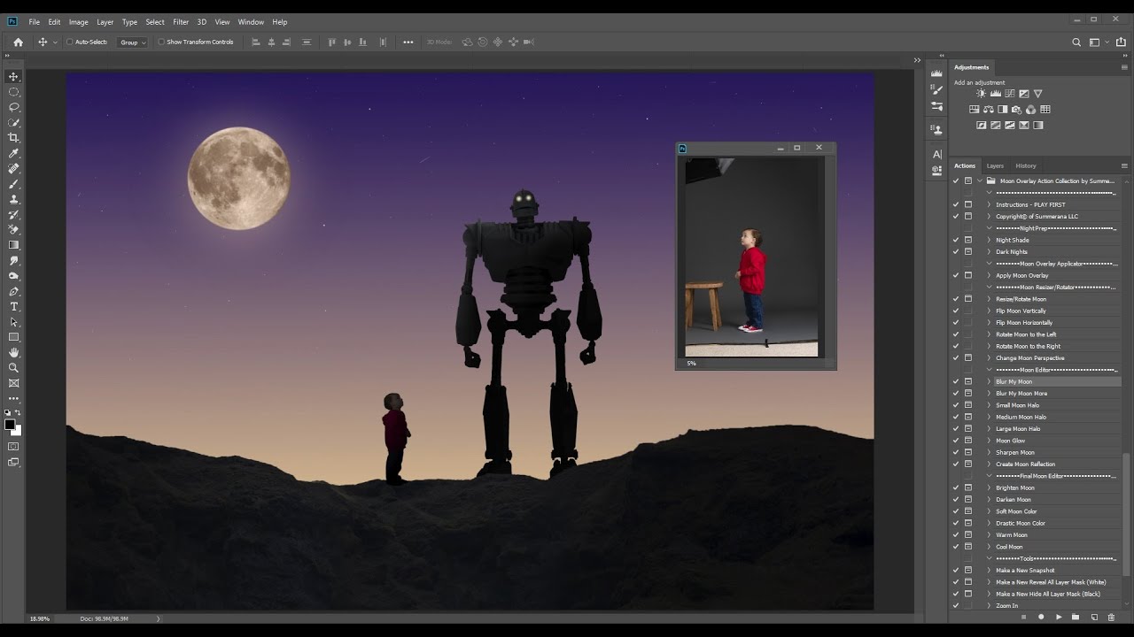 How To Add Moon Overlays In Photoshop And Photoshop Elements Youtube