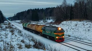 M62-1202 (LDZ Cargo) with some wagons from Aizkraukle approaching Krustpils