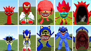 NEW EVOLUTION ! Sprunki SONIC.EXE vs RADDY & KNUCLES | Transformation Battle in GMod