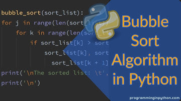 Bubble Sort algorithm in Python || Sorting Algorithms || programminginpython.com