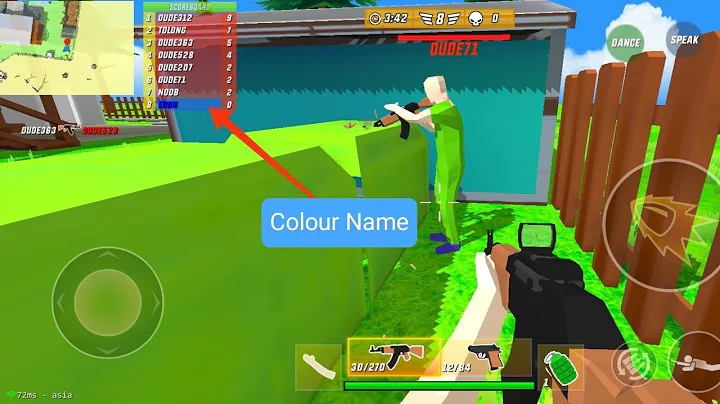 How to get Colour Name in Dude Theft Wars multiplayer.