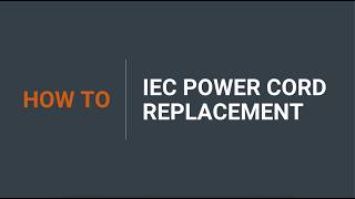 IEC Power Cord Replacement User Guide for CUBE Slim Pro Carts