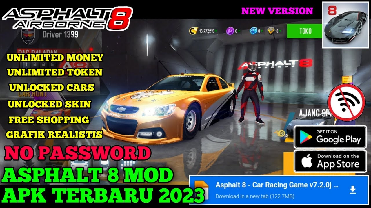 asphalt 8 mod apk terbaru 2023 versi 7.2.0j YouTube