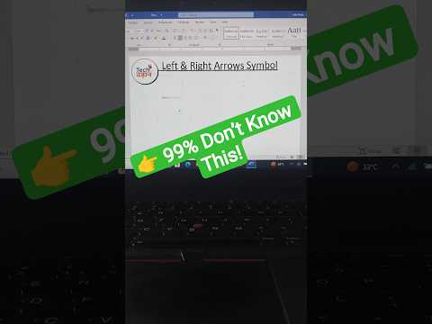 “MS Word Make Perfect Left & Right Arrows in 1 Click | 99% People Don’t Know This!” #arrow #ytstudio