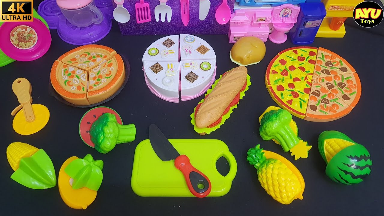 satisfying cut fruits and vegetablescooking and making mini food