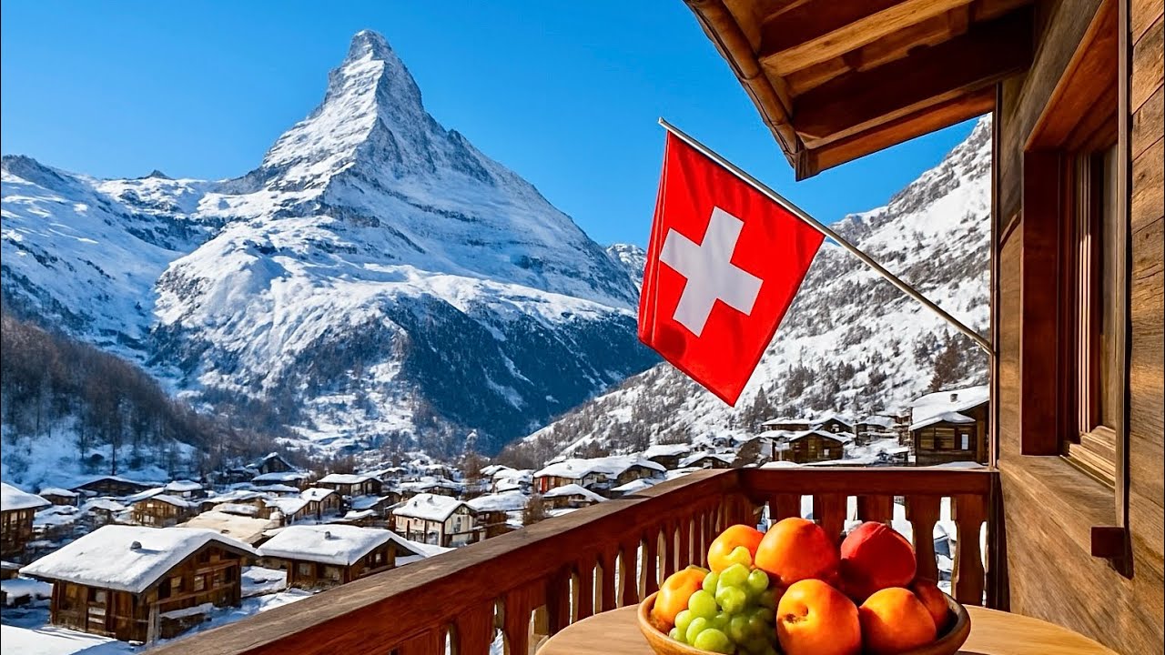 Zermatt Winter Walking Tour (4K) | Matterhorn Village in the Snow