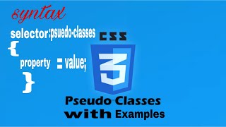 What is Psuedo-Classes-Difference between Psudeo-Classes and CSS Classes-CSS Lecture 10