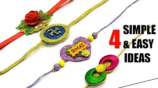 4 DIY QUICK & EASY TO MAKE RAKHIS AT HOME/ 4 RAKHI MAKING IDEAS 2020 / HOME MADE RAKHIS screenshot 2
