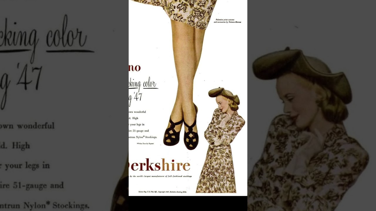 Berkshire Sheer Stockings – Vintage 1947 Magazine Advertisement (Classic Hosiery Ad)