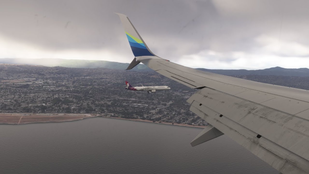MSFS2024, PMDG Boeing 737-990ER SEA-SFO, Sunrise Lighting, Parallel Landing at 