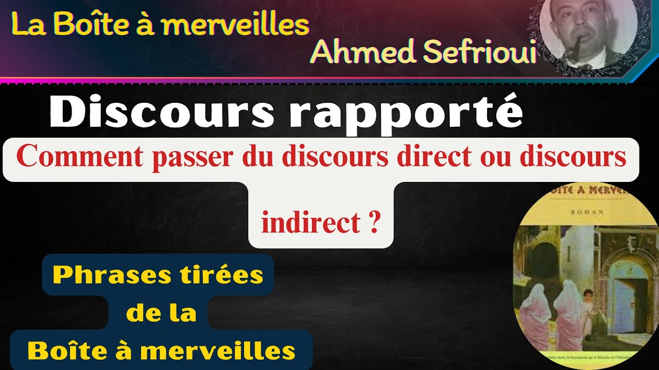 Discours rapporté : Discours direct et indirect ( Phrases tirées de la ...