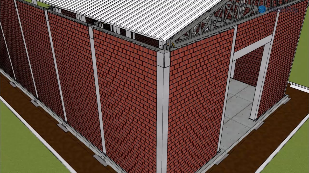 Çatıdan Temele Çelik Fabrika İmalatı Animasyonu