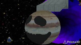 Gas giants plucked (Moon woke up in Prisma 3D)