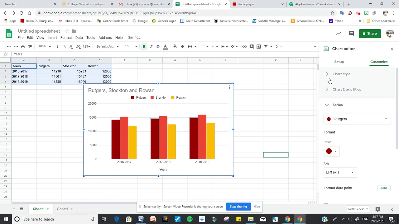 Creating a bar graph with Google Sheets - YouTube