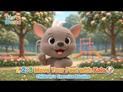 1, 2, 3 move your feet with Xolo 🐕 Kids workout routine.