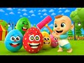Toys In Surprise Eggs! | Police Car, Fire Truck | Newborn Nursery Rhymes | Baby LaLa Kids Songs