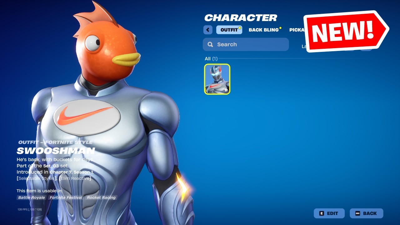 NEW Fortnite x NIKE Swooshman Skin, Emotes and All Cosmetics FULL Showcase