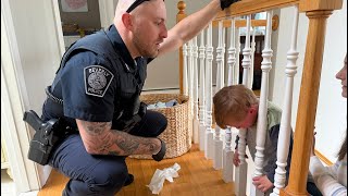 Firefighters rescue boy stuck in staircase balusters