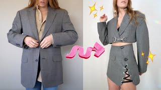 I Upcycled a $5 Blazer into a Two Piece Set