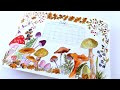 Paint a Mushroom Forest in Watercolor -Autumn Calendar Easy Real Time Stepwise Tutorial for everyone