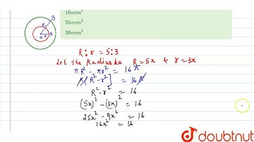 The area enclosed between the circumferences of two concentric circles is 16picm^(2) and their r...