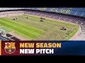 Time-lapse: how the new pitch is delivered at Camp Nou