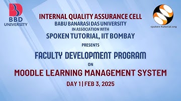 BBDU IQAC | MOODLE LMS | FDP | DAY 1