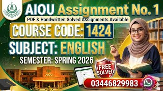 1424 English Assignment 1 Spring 2026 | Free Solved Assignments