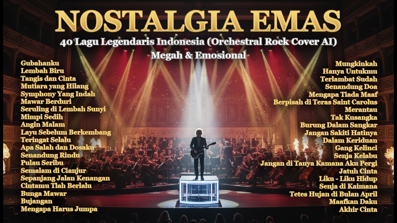 Nostalgia Emas: 40 Lagu Legendaris Indonesia (Orchestral Rock Cover AI) - Megah & Emosional