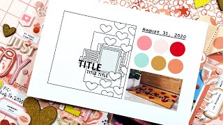 Just a Boy Crazy Girl Scrapbook Layout Process with Free Scrappy Sketch and Printable Cut Aparts
